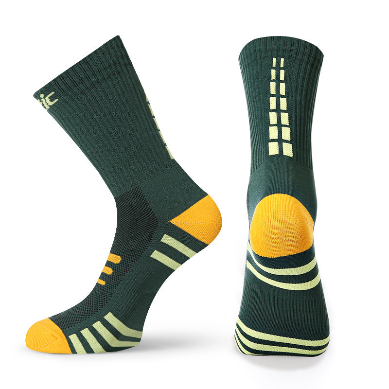 Outdoor Marathon Running Compression Socks Cycling Sports Socks - One Size / Yellow green
