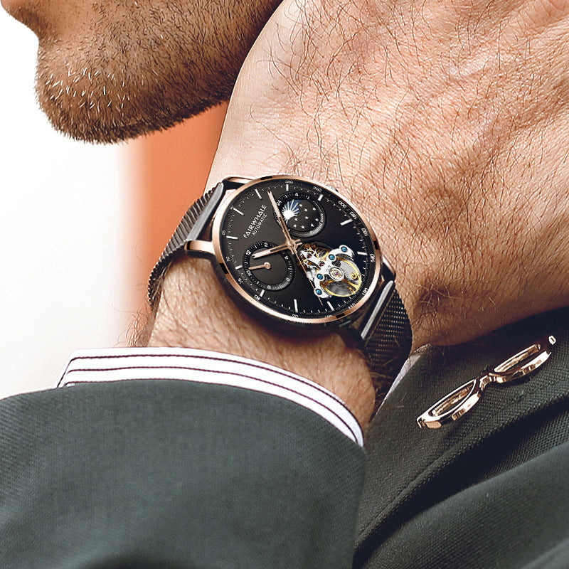 Unleash Stealth Black Surface Steel Belt Timepiece - B