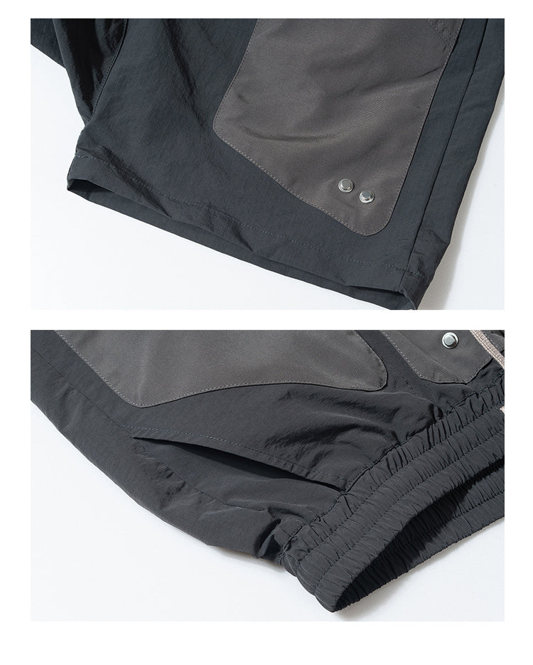 Men’s Casual Loose Shorts Contrast Patch
