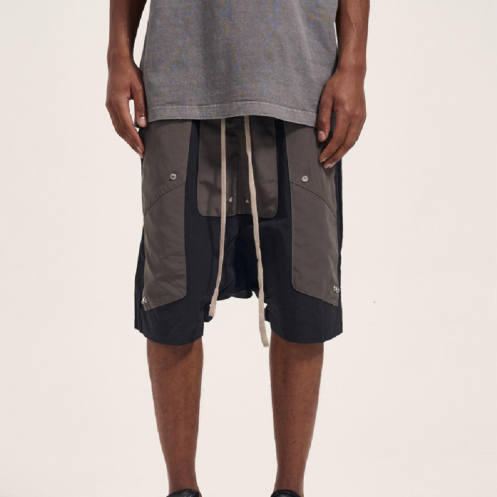 Men’s Casual Loose Shorts Contrast Patch