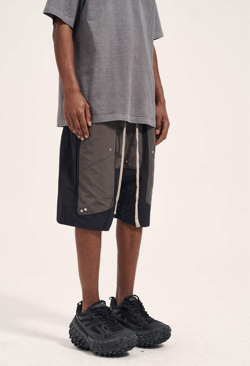 Men’s Casual Loose Shorts Contrast Patch