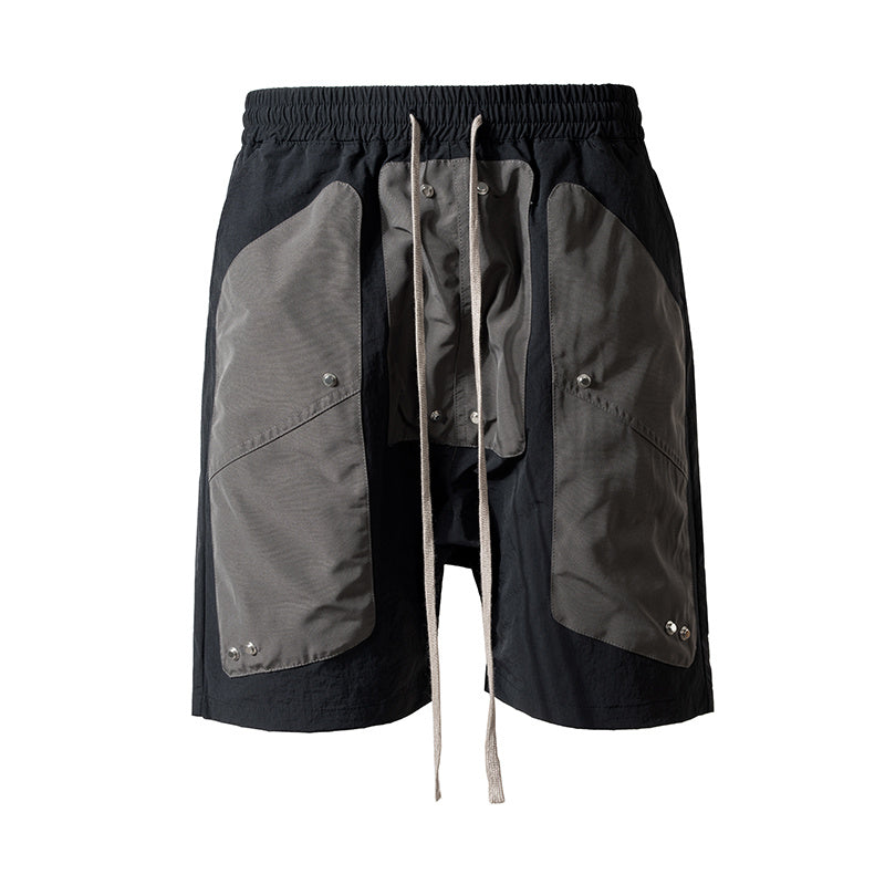 Men’s Casual Loose Shorts Contrast Patch - Black / M