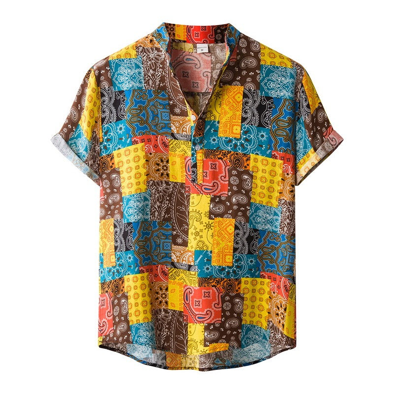 Men’s Bamboo And Linen Shirt - 7 Style / S