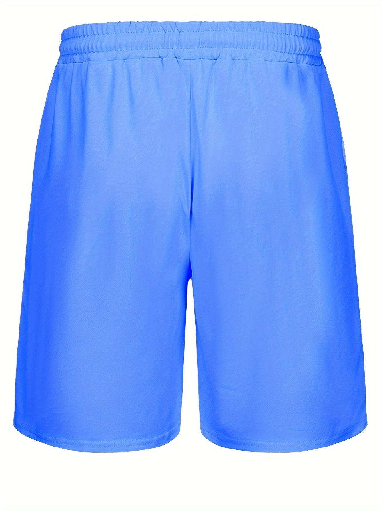 Men’s Outfit Solid Casual Crew Neck Short Sleeve T-Shirt & Drawstring Shorts 2-piece Set For Summer Outdoor Activities