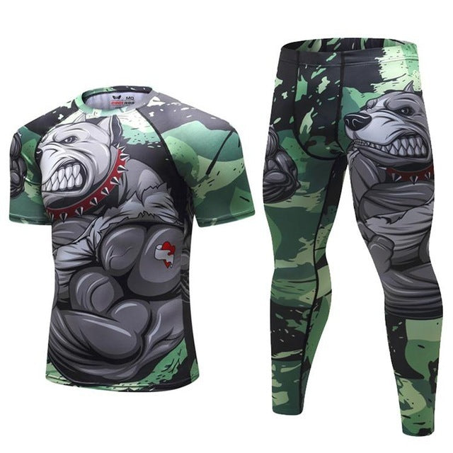 Quick-drying jogger sports suit - Green4 / B set / L