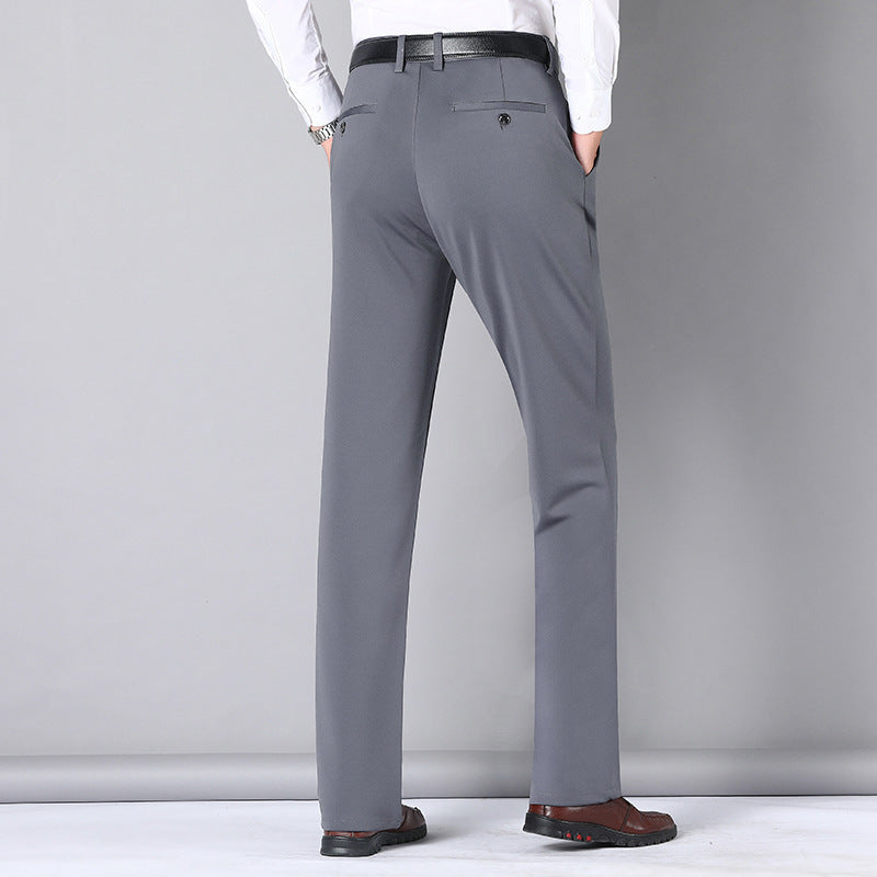 Loose Straight Men’s Business Casual Pants - Light Gray / 29