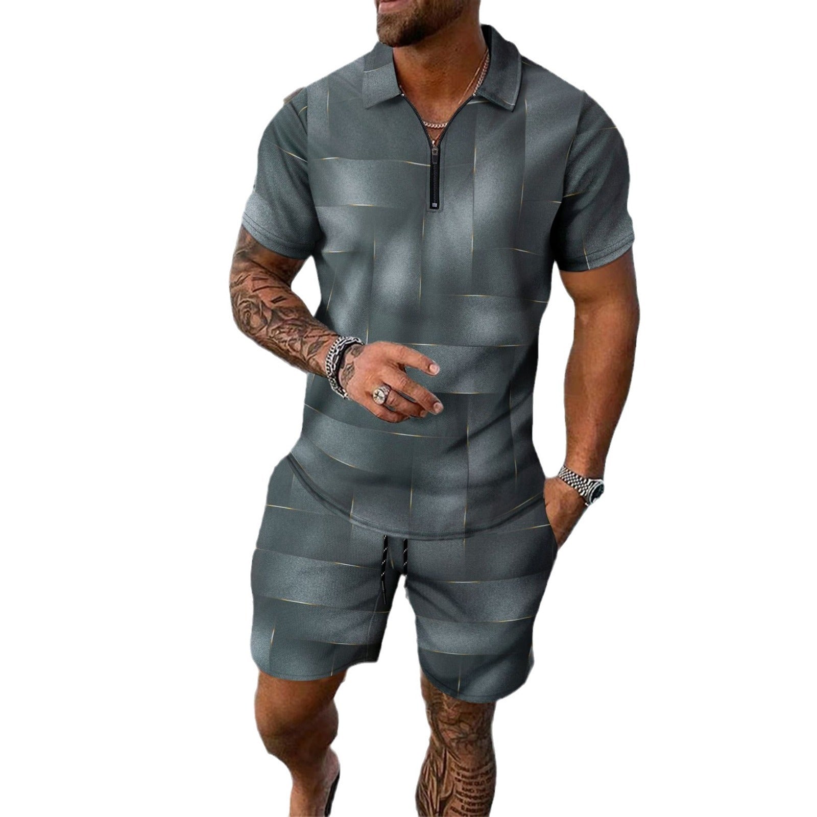 Short-sleeved Shorts Two-piece Sports And Leisure Men’s Suit
