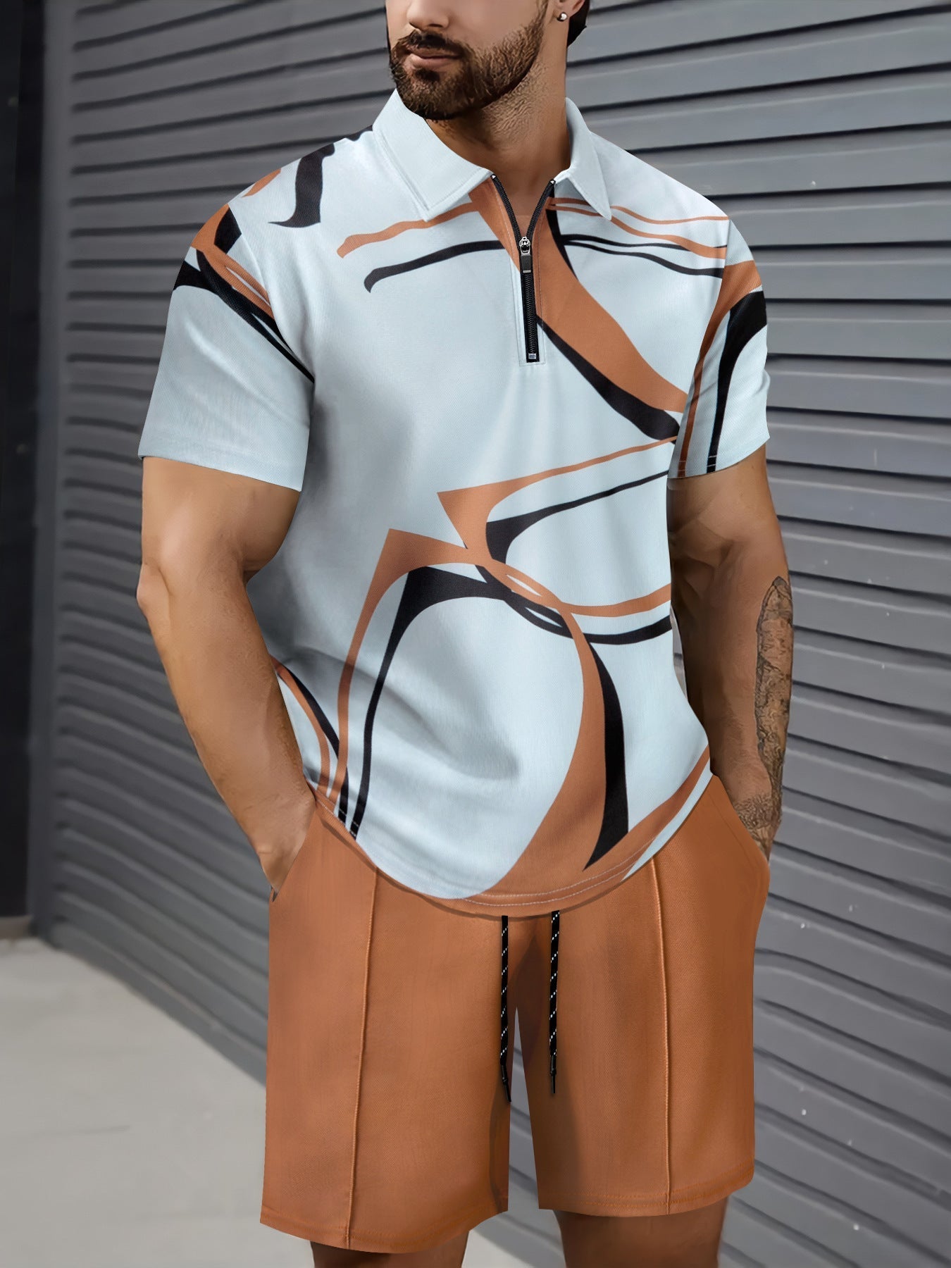 Short-sleeved Shorts Two-piece Sports And Leisure Men’s Suit - FY1 / S