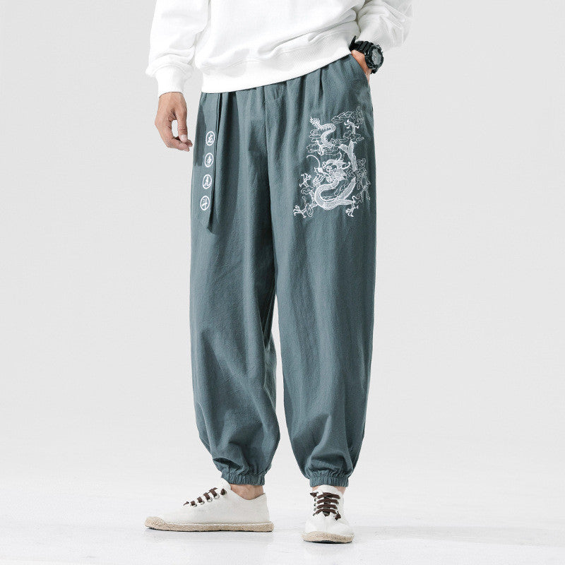 Casual Pants Young MMen’s Cotton And Linen Casual Pants Men - Grey / M