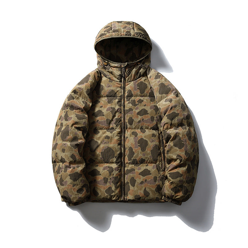 Winter Camouflage White Duck Down Three-proof Warm Coat For Women - Camouflage Khaki / S