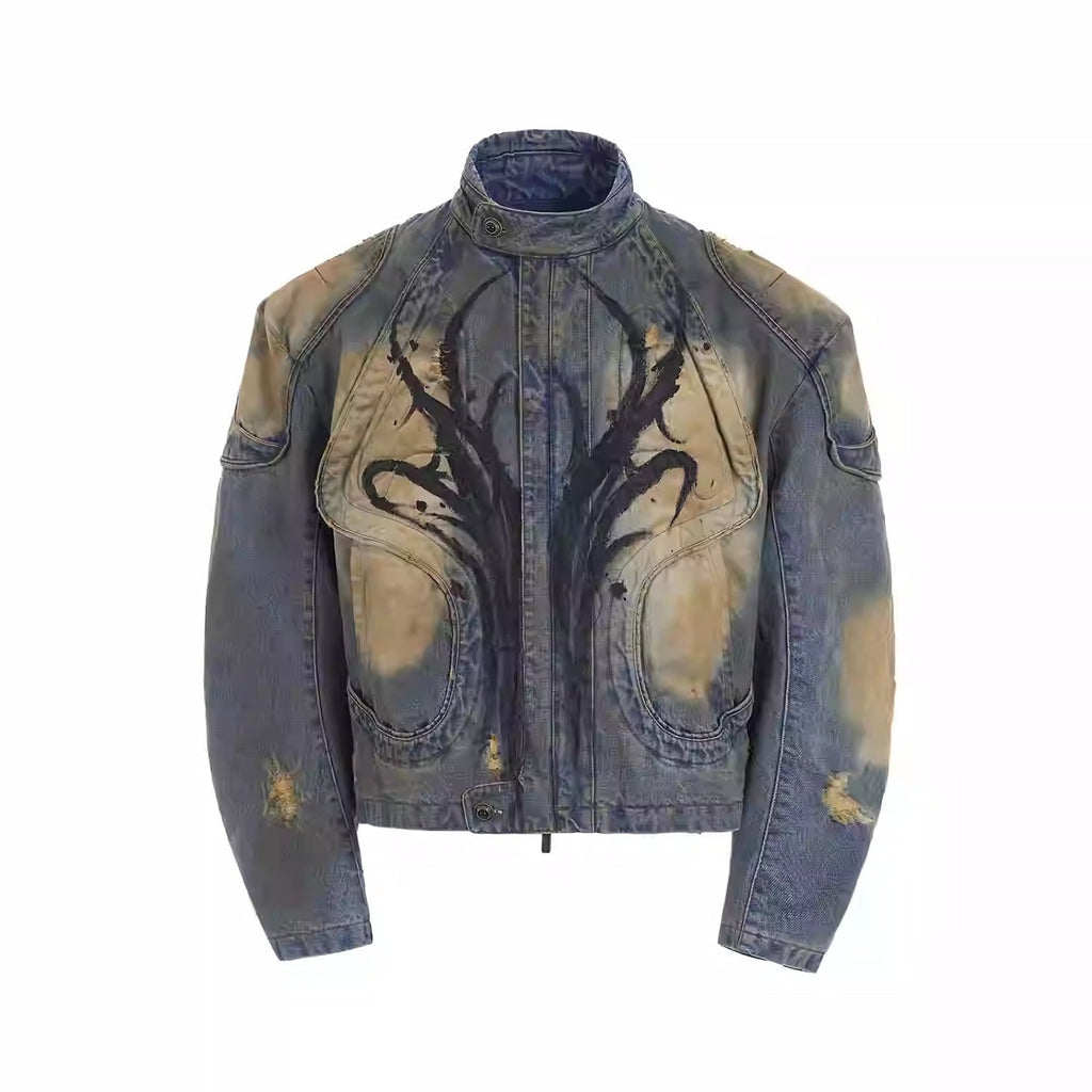 American-style Distressed Machete Jeans - Blue Coat / S