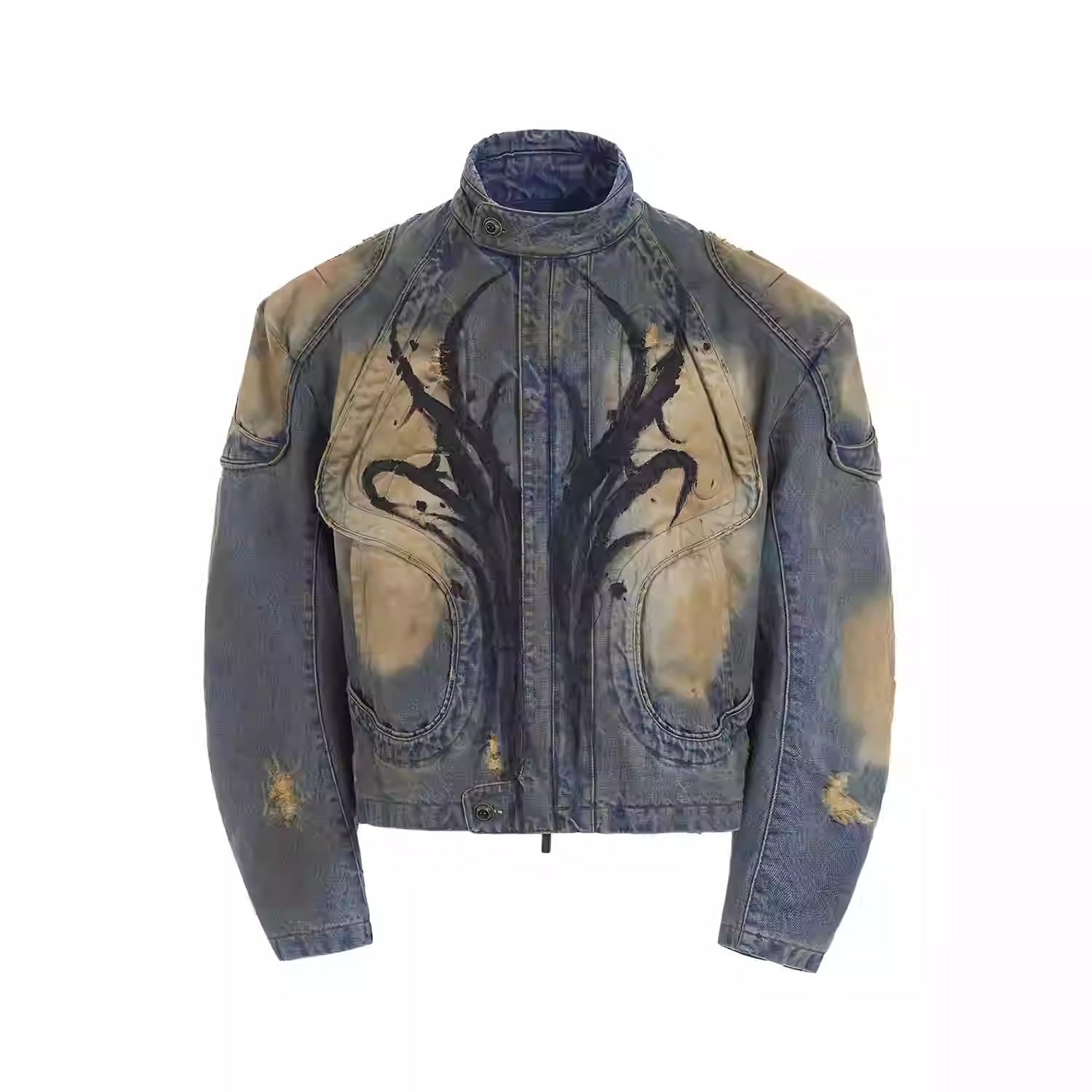 American-style Distressed Machete Jeans - Blue Coat / S