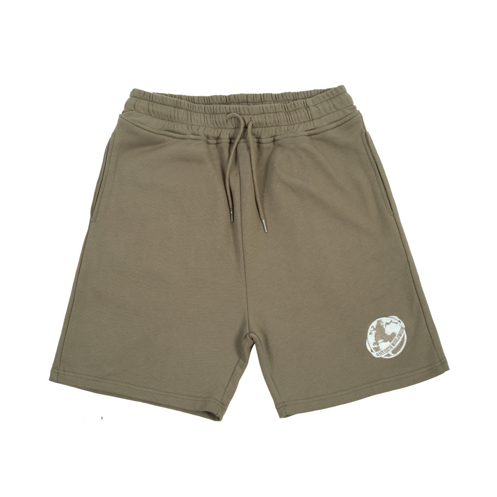 Embroidered Black And Green Loose Casual Shorts - ArmyGreen / S
