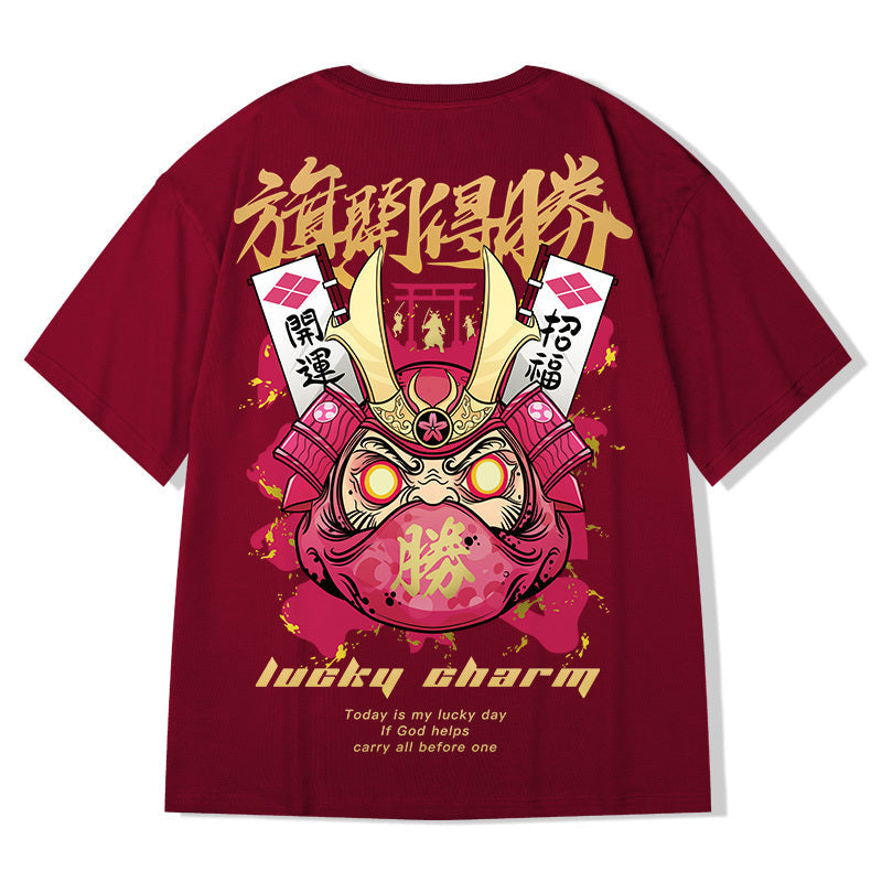 Chinese style men’s shirts - Wine red / 6XL