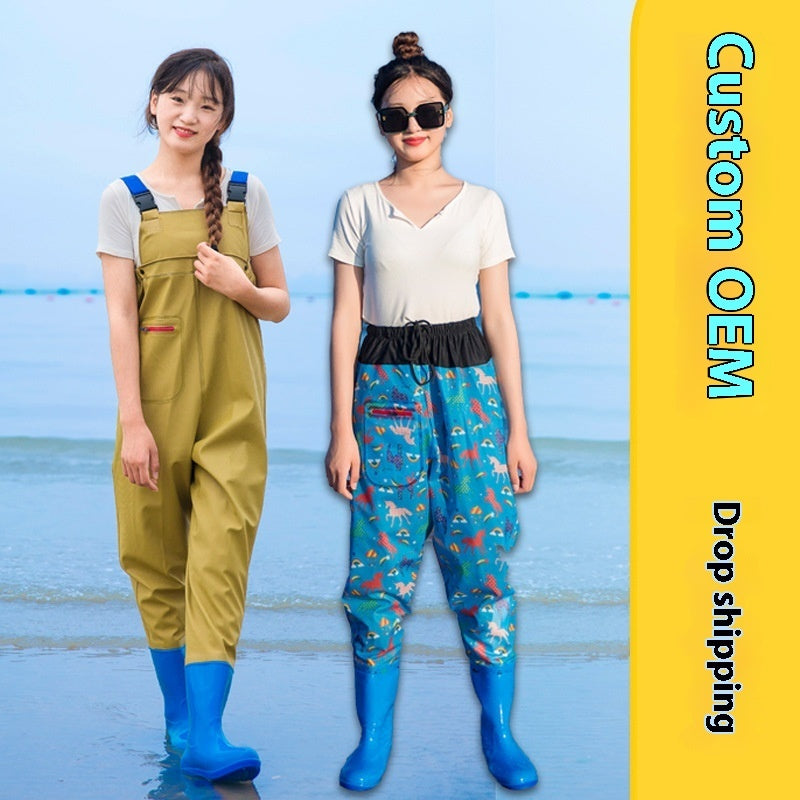Women’s Thick Waterproof One-piece Half Body Rain Pants