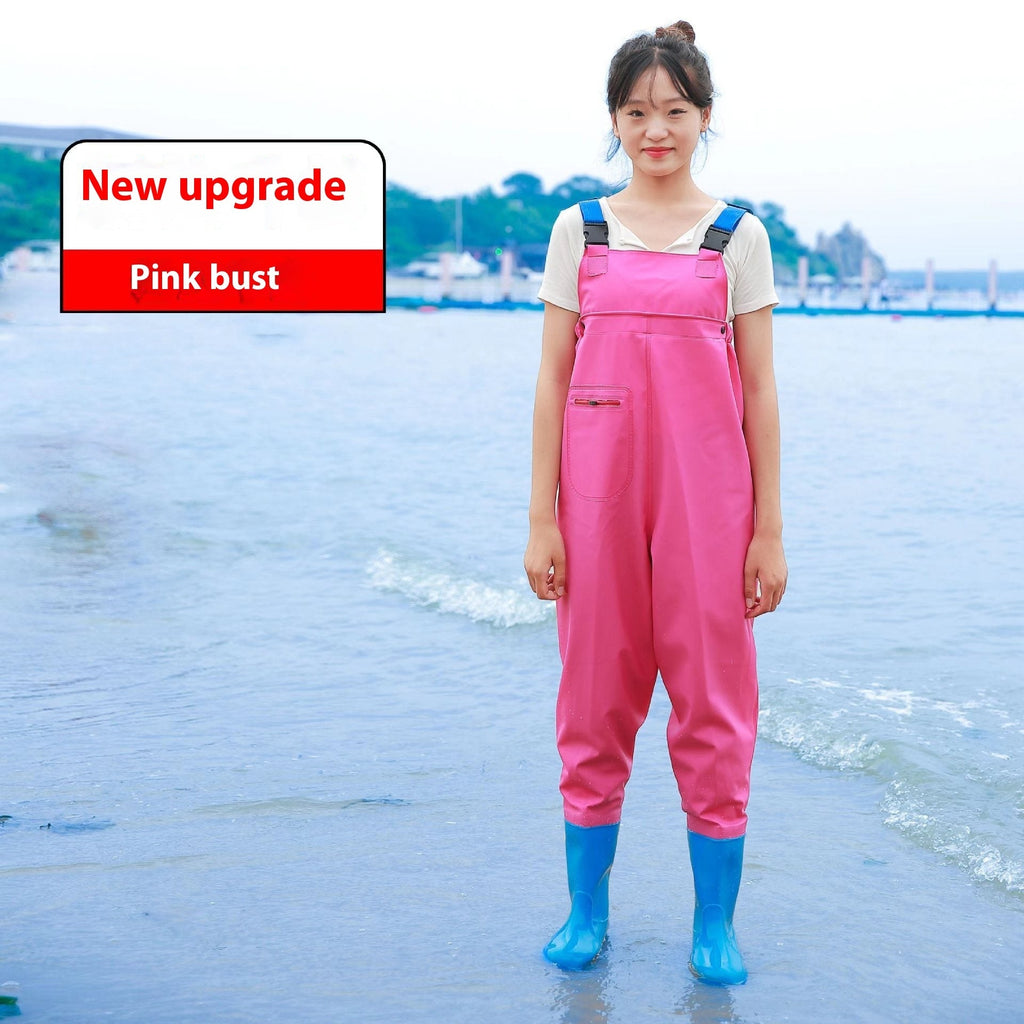 Women’s Thick Waterproof One-piece Half Body Rain Pants - Pink Half body / 36