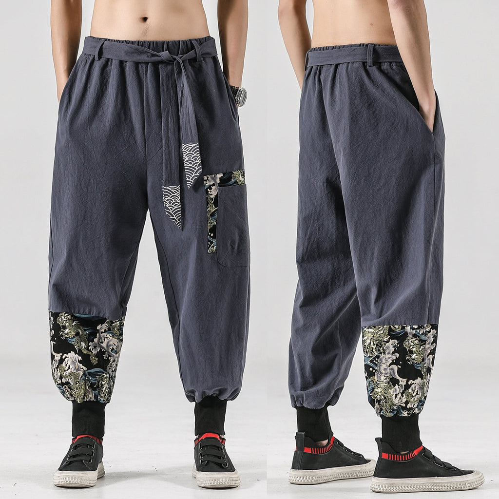National Style 200 Jin Linen Legged Knickerbockers Men’S China Fashion Tang Casual Pants Loose Large Cotton