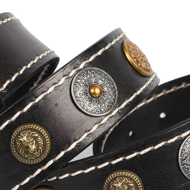 Leather Belt With Smooth Buckle For Men’s Belt
