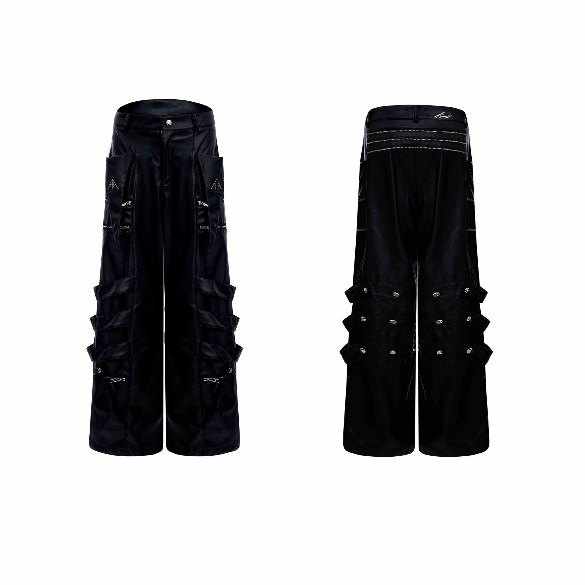 Metal Design Sense Baggy Straight Trousers Men - Black / S