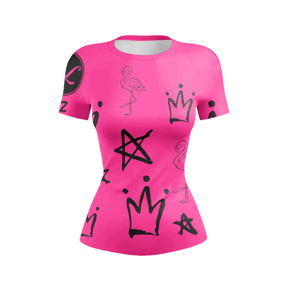 Women’s Sports And Leisure Fitness Breathable Round Neck Short Sleeve - 4 Color Style / M