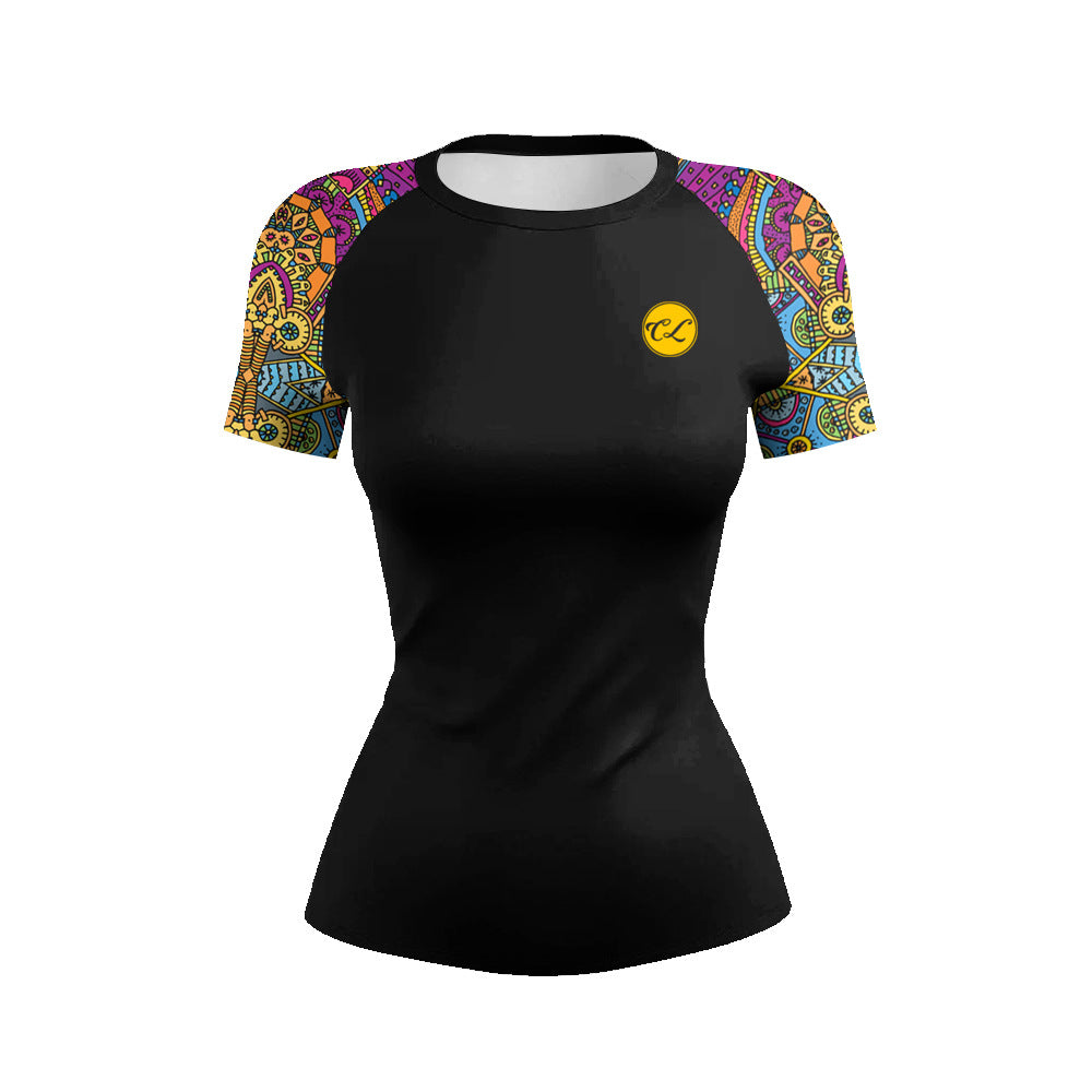 Women’s Sports And Leisure Fitness Breathable Round Neck Short Sleeve - 9 Color Style / M