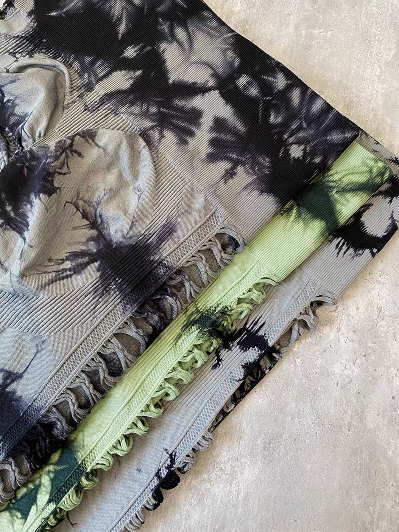 4PCS Tie-dye Cut-out Leggings Sports Leggings - 5