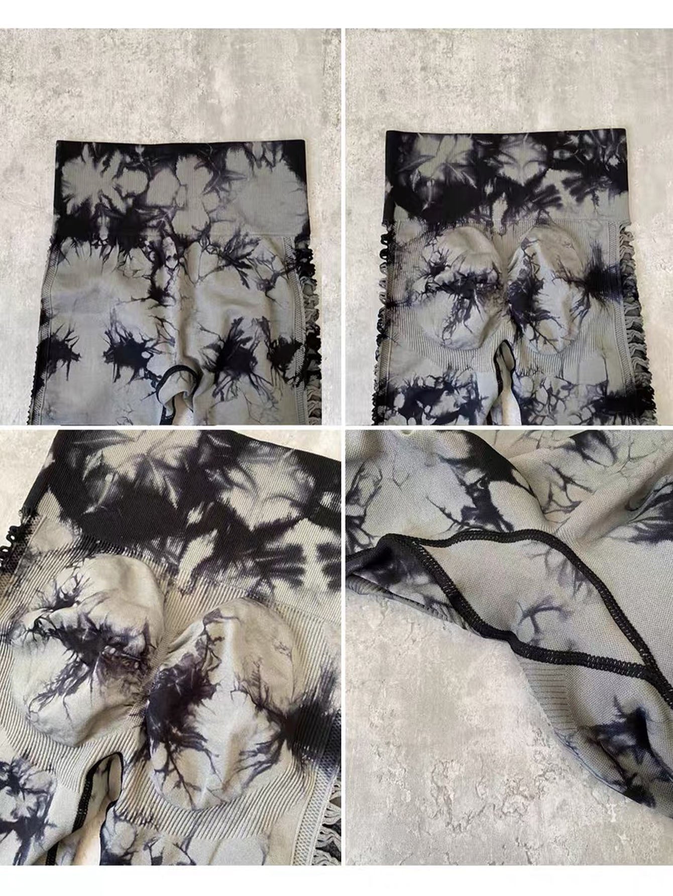 4PCS Tie-dye Cut-out Leggings Sports Leggings - 5