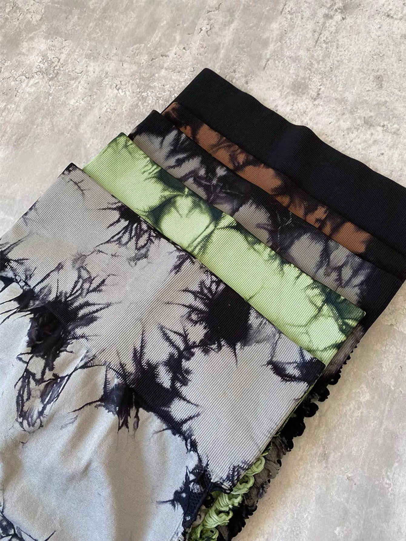 4PCS Tie-dye Cut-out Leggings Sports Leggings - 5