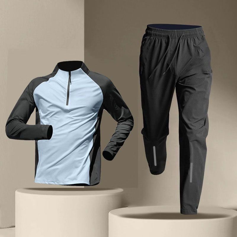 Half Zipper Training Wear Men’s Quick Drying Clothes Long Sleeve Trousers Suit