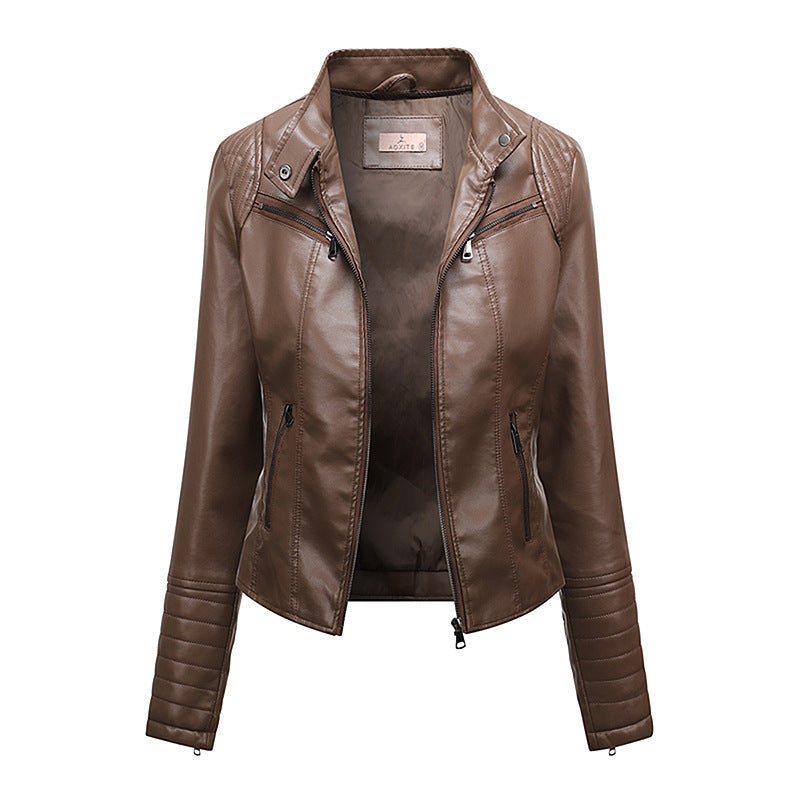 Women’s Slim Jacket Thin Spring And Autumn Coat - Brown / M
