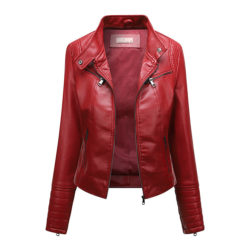 Women’s Slim Jacket Thin Spring And Autumn Coat - Red / M