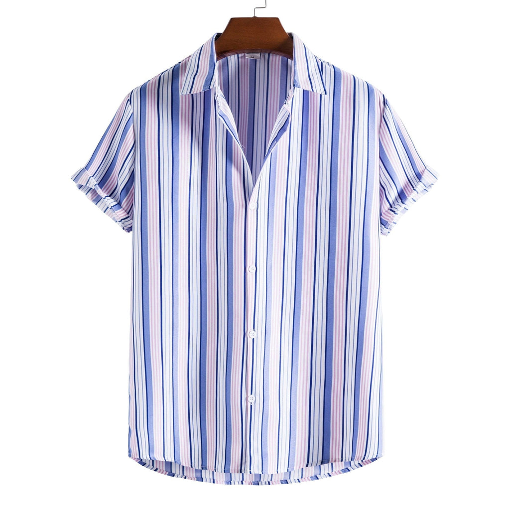 Printed Casual Men’s Short-sleeved Shirt Lapel - 10Style / S
