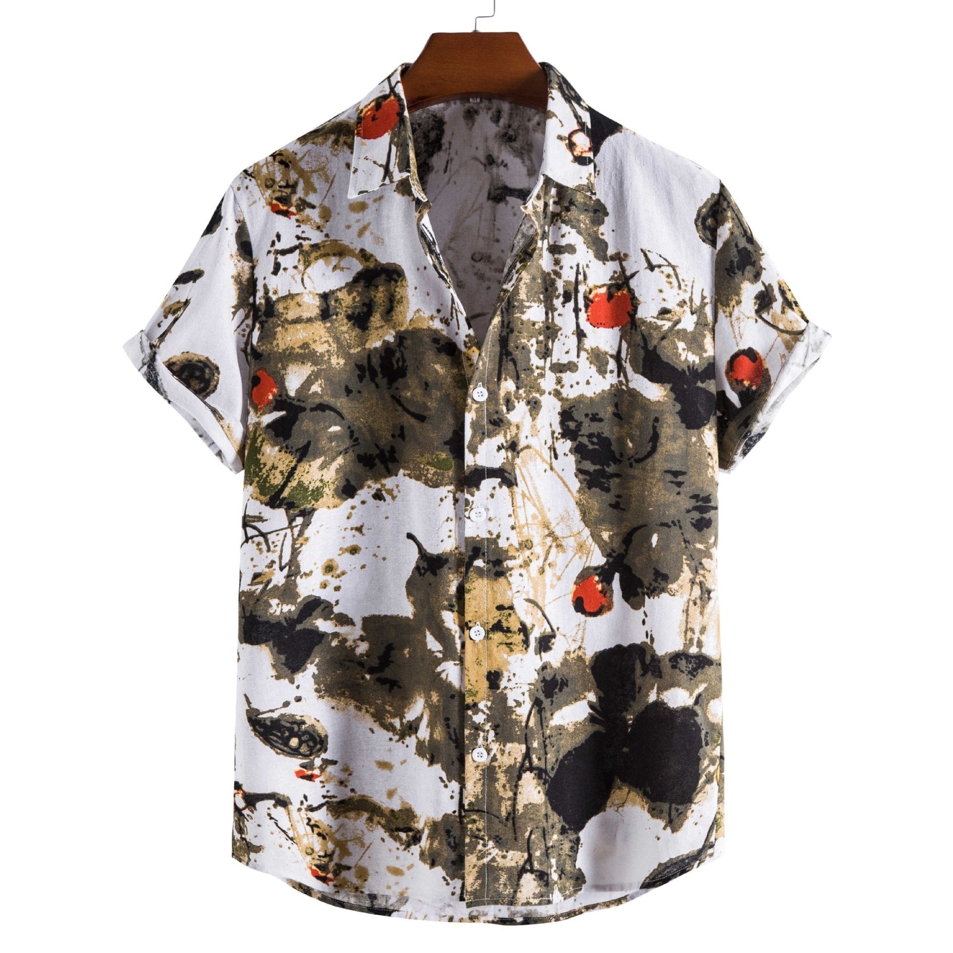 Printed Casual Men’s Short-sleeved Shirt Lapel - 12Style / S