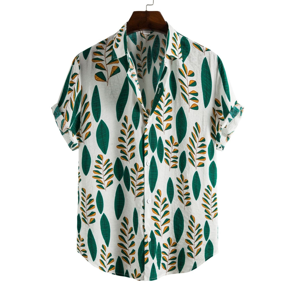 Printed Casual Men’s Short-sleeved Shirt Lapel - 5Style / S