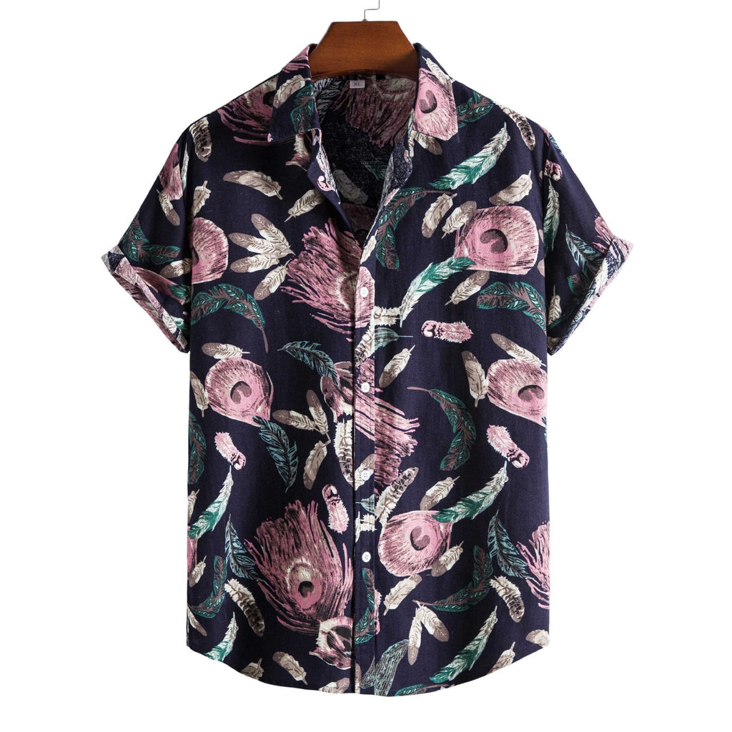 Printed Casual Men’s Short-sleeved Shirt Lapel - 9Style / S