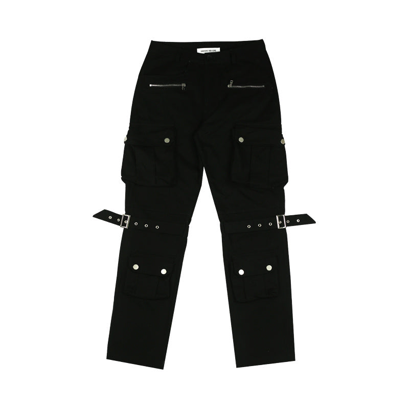 Black And Brown Multi-Pocket Trousers - Black / S
