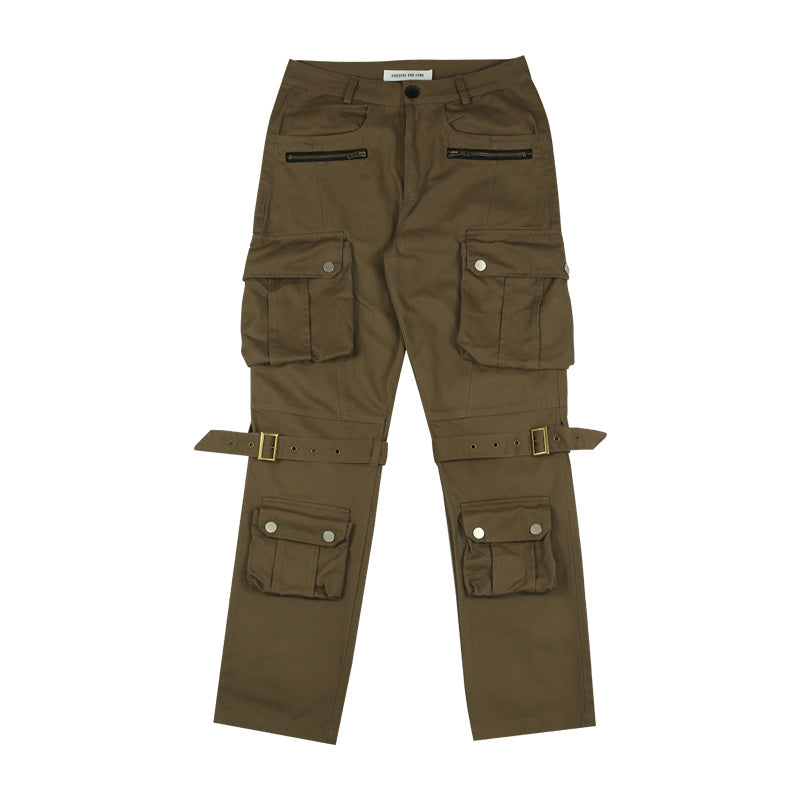 Black And Brown Multi-Pocket Trousers - Brown / S