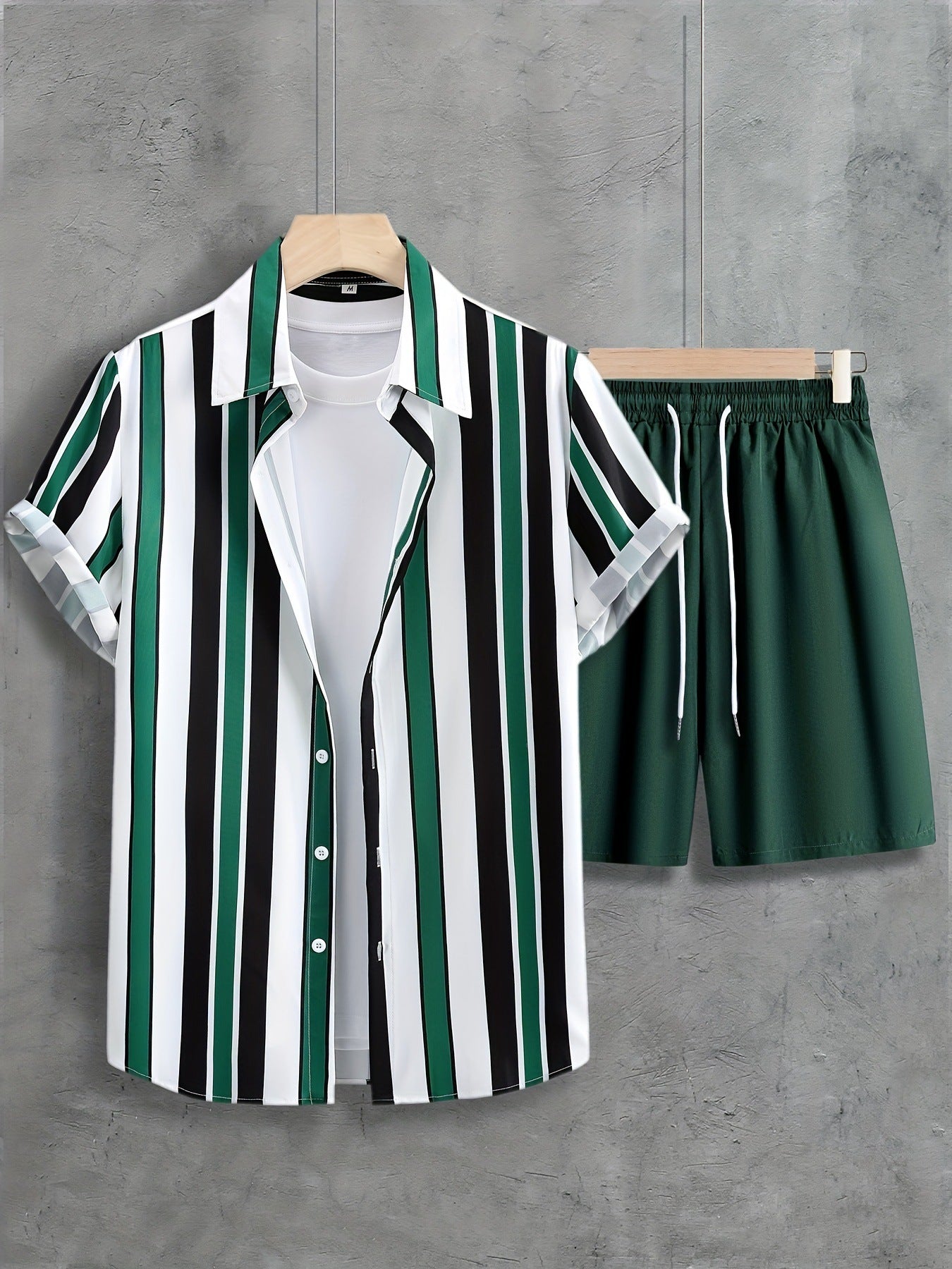 Fashion Trend Animal Pattern Casual Short Sleeve Shirt Shorts Suit - MB1MA04RQ250226T022 / S