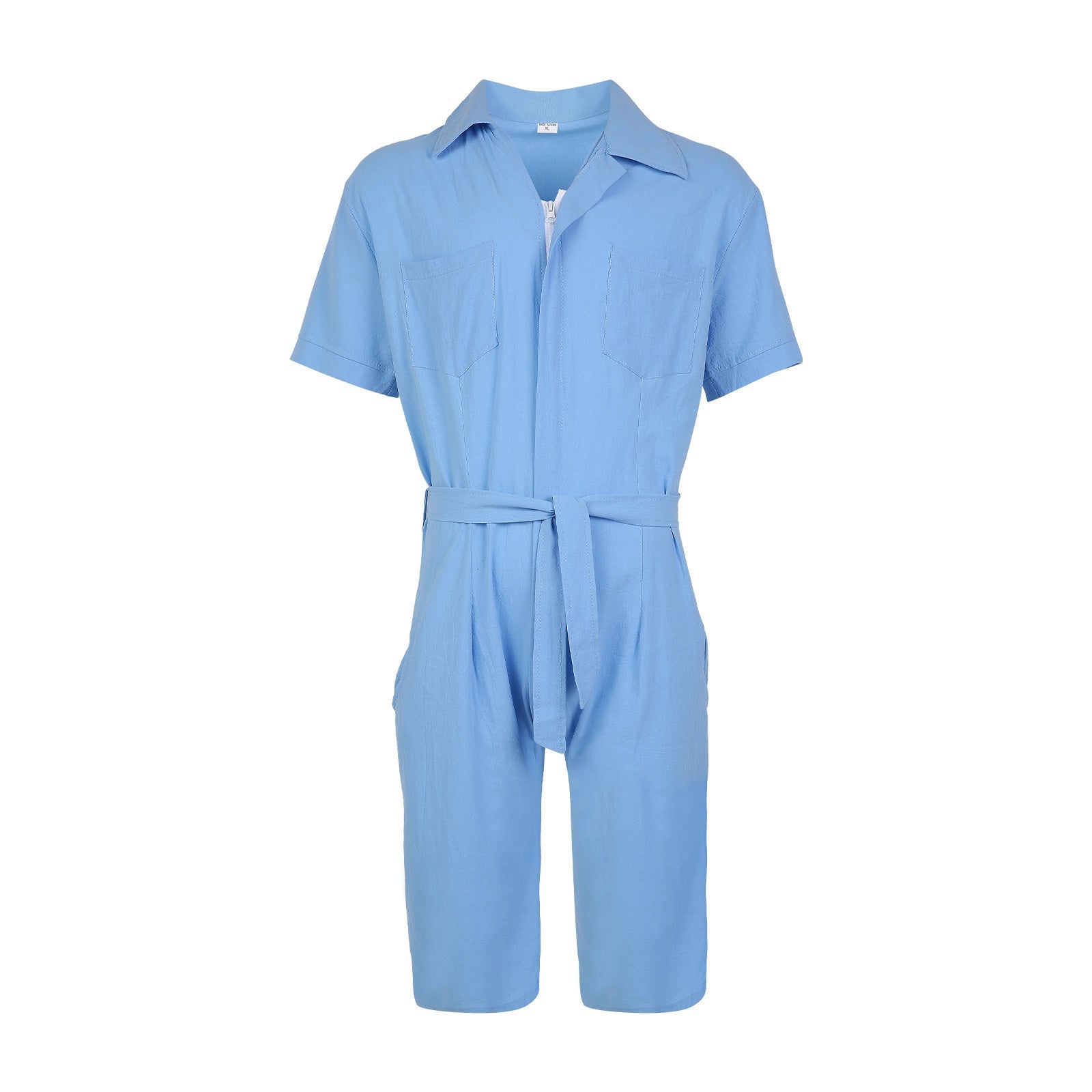 Casual Sports Jumpsuit Suit Men’s Loose Short Sleeve T-shirt Shorts Set Suit - Blue / M