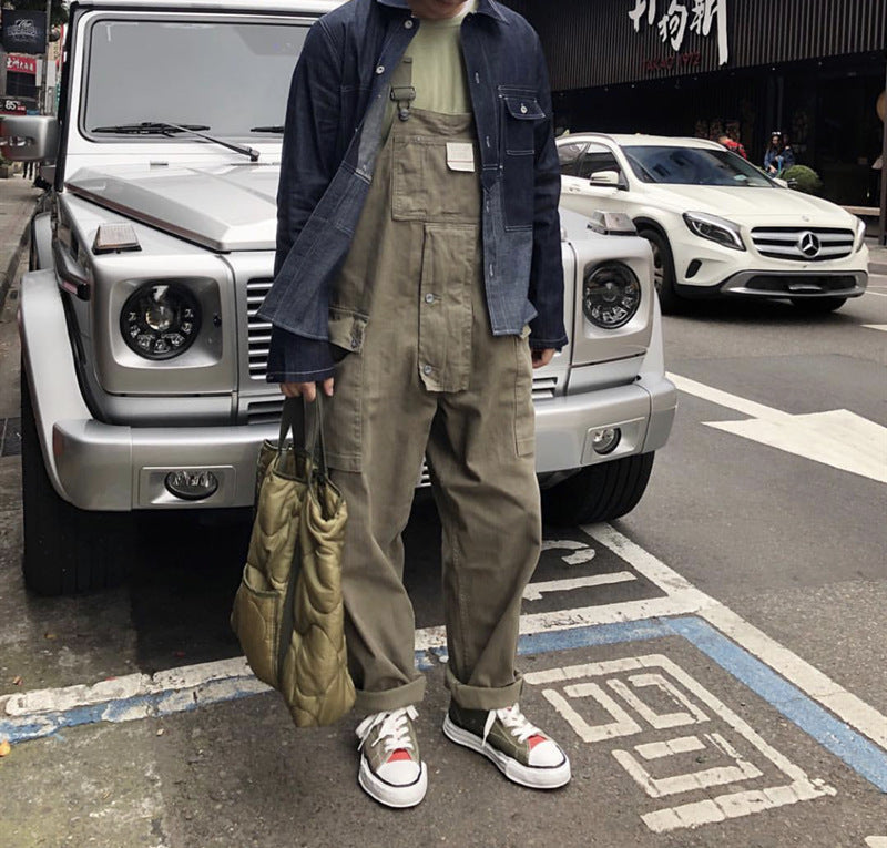 Casual Suspenders Pants Men’s Business Shirt Trousers Workwear For Workers Loose Suspenders