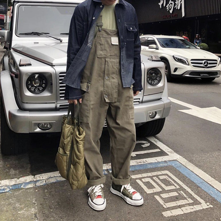 Casual Suspenders Pants Men’s Business Shirt Trousers Workwear For Workers Loose Suspenders