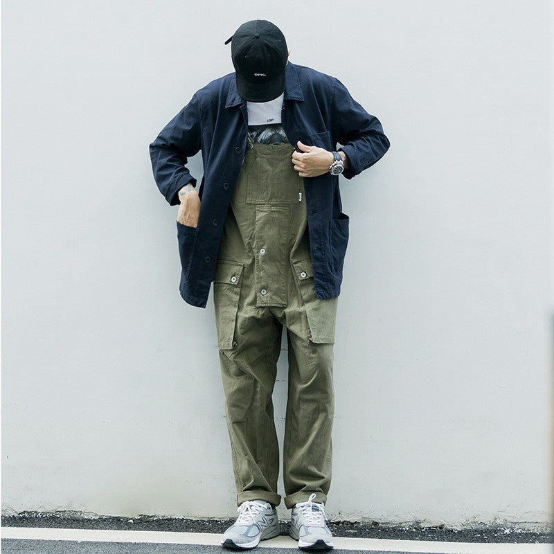 Casual Suspenders Pants Men’s Business Shirt Trousers Workwear For Workers Loose Suspenders