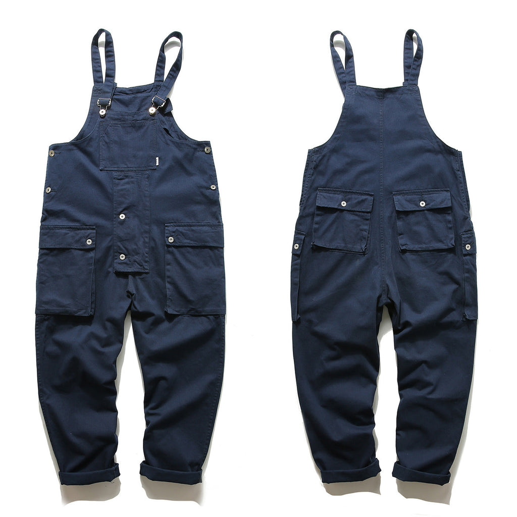 Casual Suspenders Pants Men’s Business Shirt Trousers Workwear For Workers Loose Suspenders - Blue / XS