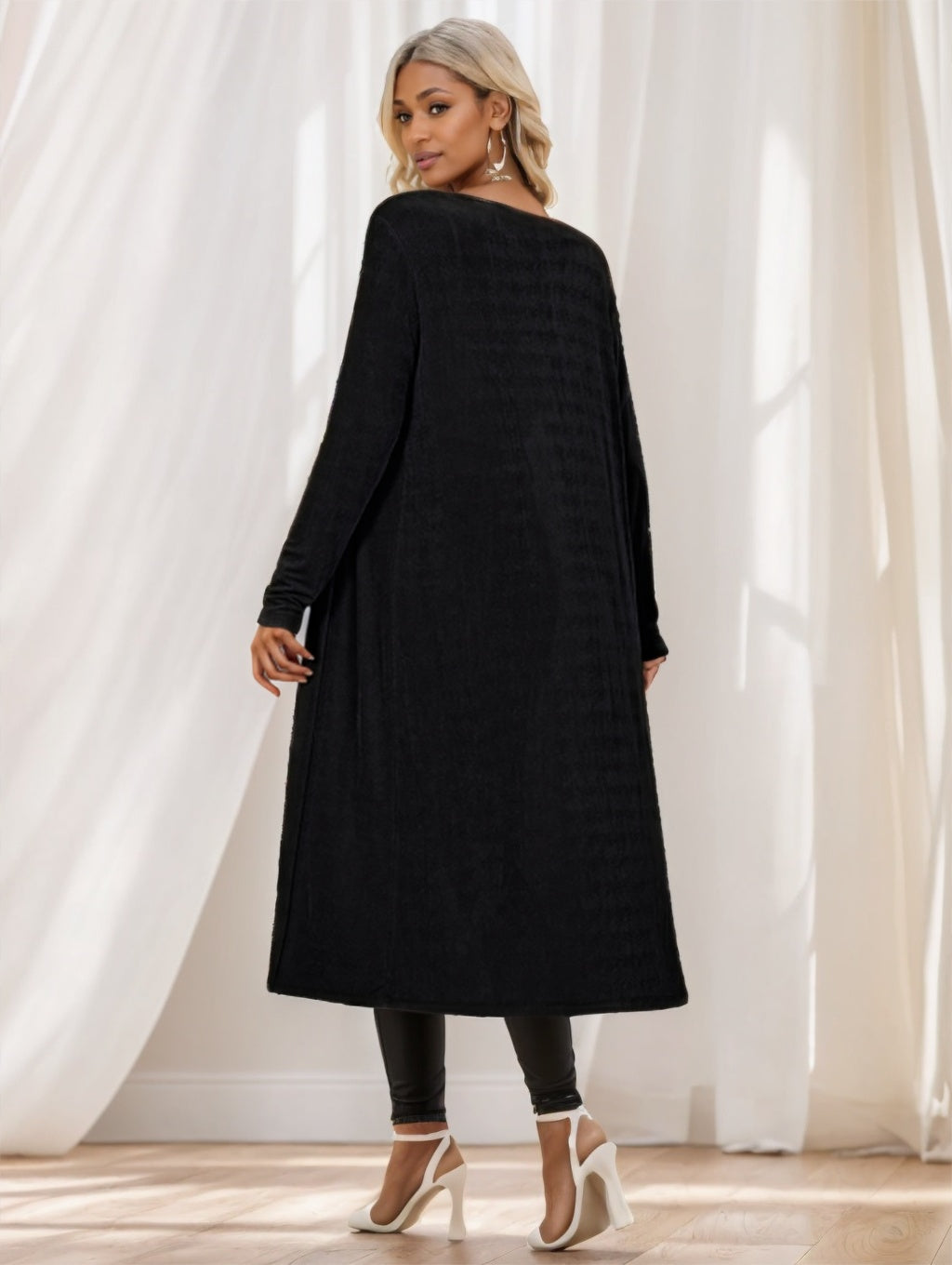 Women’s Longline Knitted Cardigan Jacket - 4