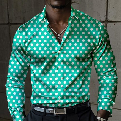 3D Polka-dot Loose-fitting Long Sleeve Printed Shirt - G36P178 / S