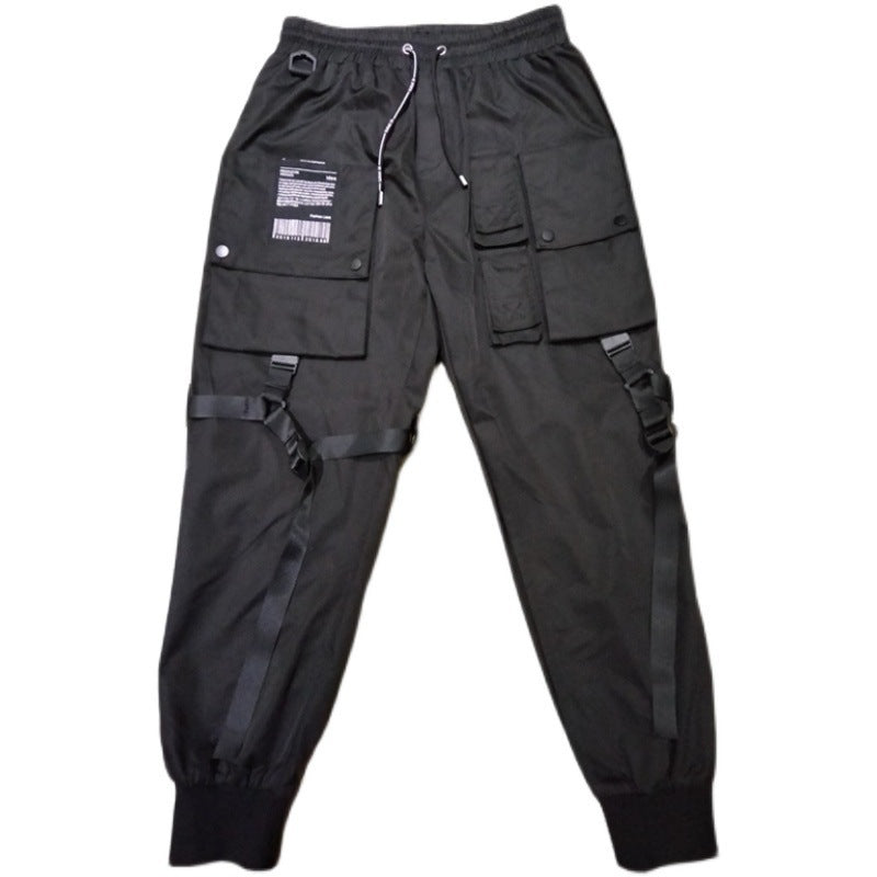 Men Fashion Loose Casual Overalls Youth - Black / M