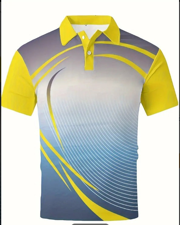 Men’s Printed Color Short-sleeved Lapel Shirt - 16 Models / S
