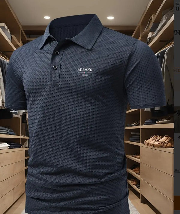 Men’s Printed Color Short-sleeved Lapel Shirt - 18 Models / S