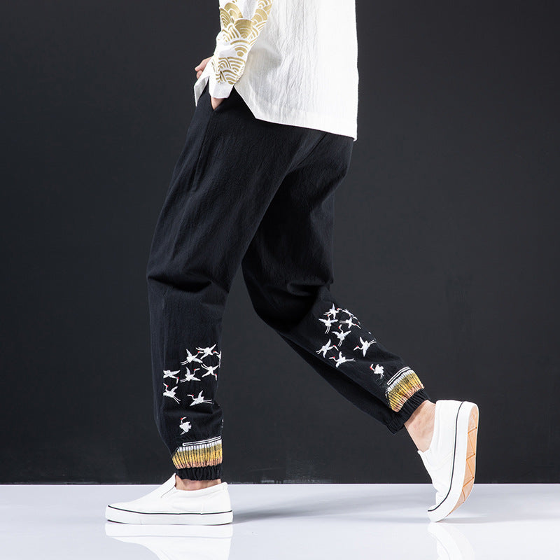 Chinese style men’s plus size casual pants
