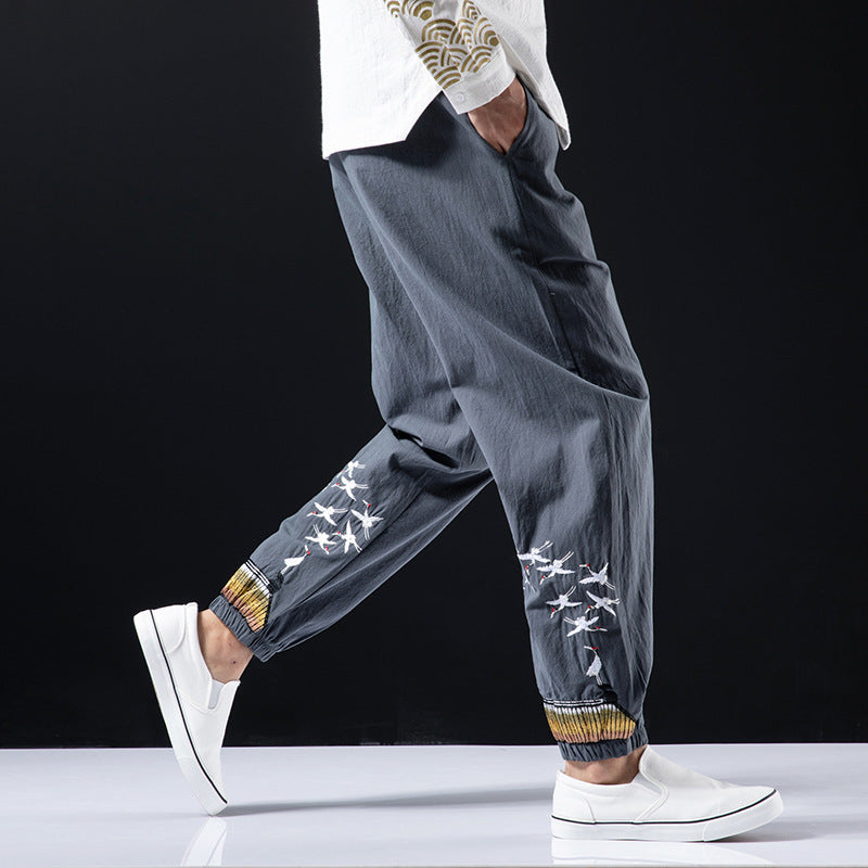 Chinese style men’s plus size casual pants